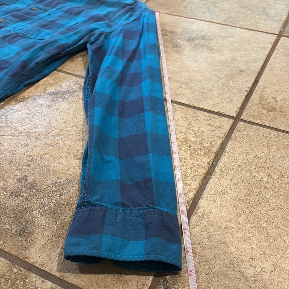 AEROPOSTALE Blue Plaid Men's Button-Up Shirt - Picture 6 of 8